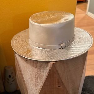 Silver metallic hat